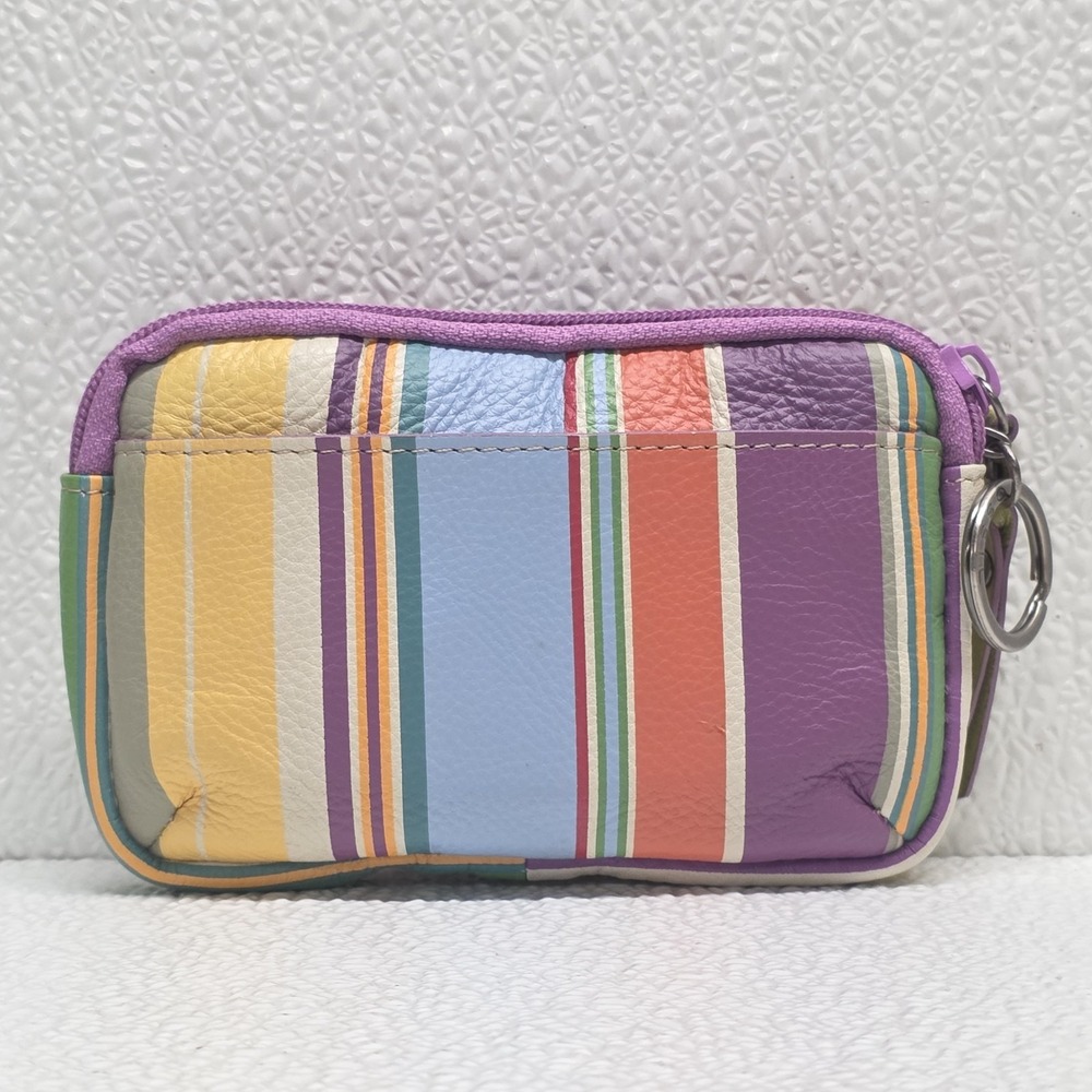 Fossil Weekender Multicolor Striped Printed Zip Pouch Wallet NWT - Picture 4 of 16